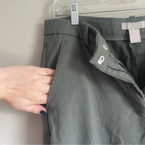Sage Green Crop Ankle Work Pants - Picture 8 of 13